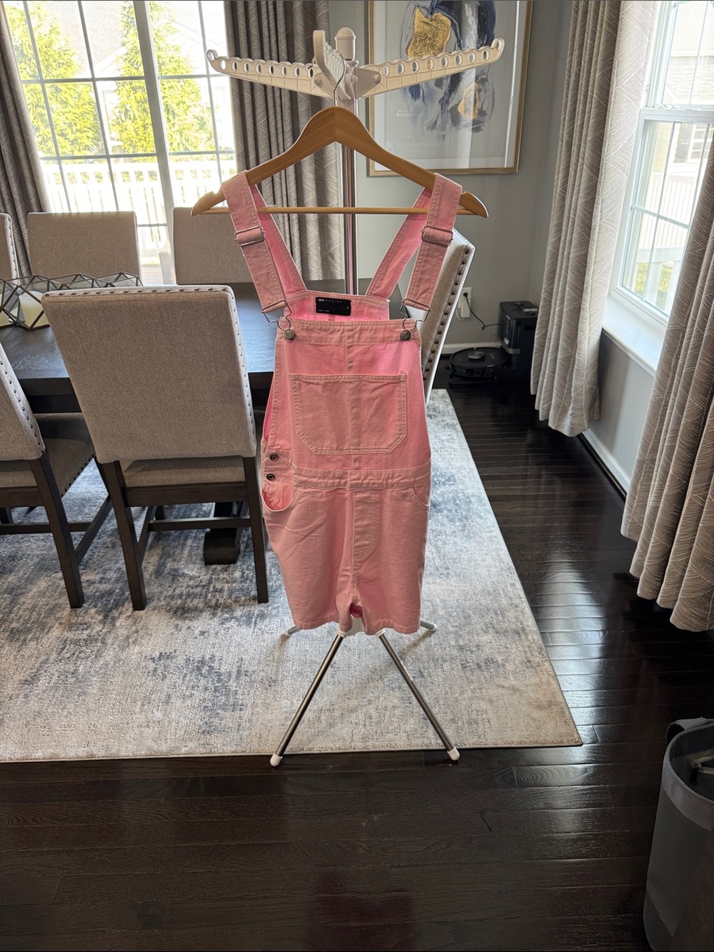 ASOS Pink Denim Overall Dress